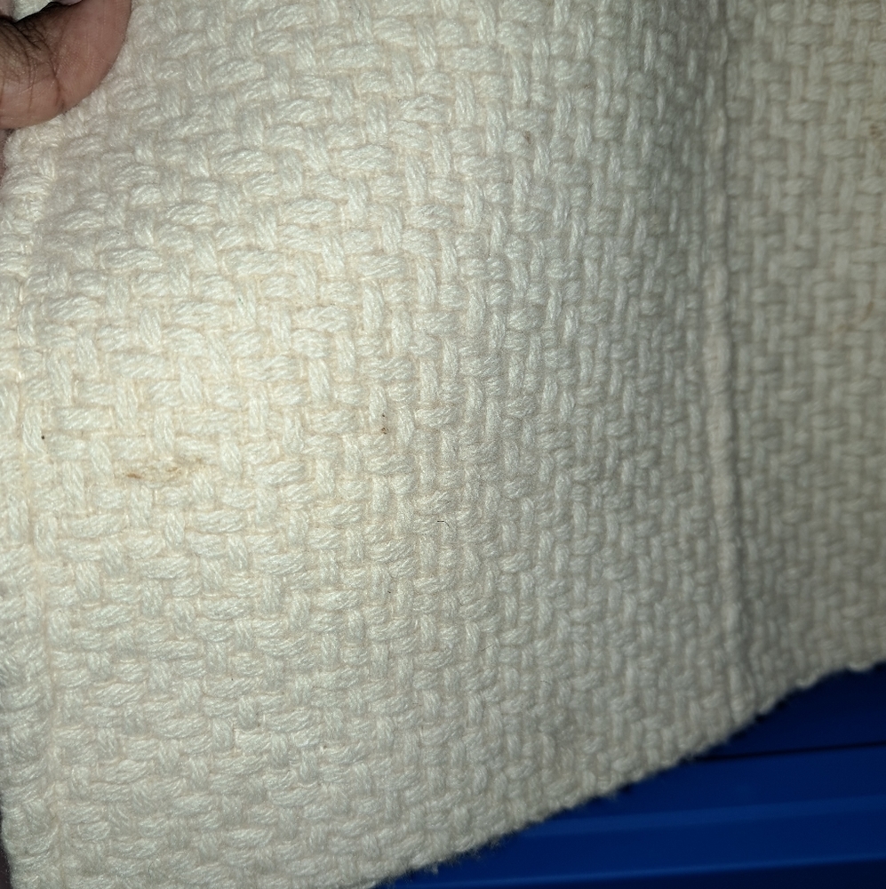Nicole Miller Cream Winter Fur trim Knit Coat - Picture 13 of 16